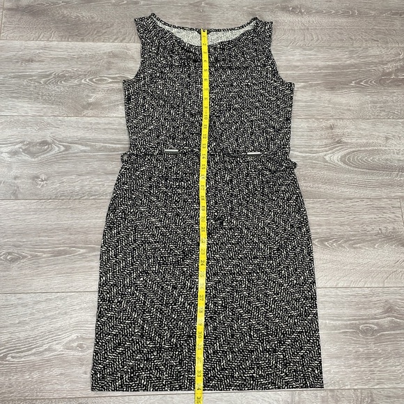 Ann Taylor Sleeveless Drape Neck Belted Knit Sheath Dress Graphic Print SP - Picture 15 of 16